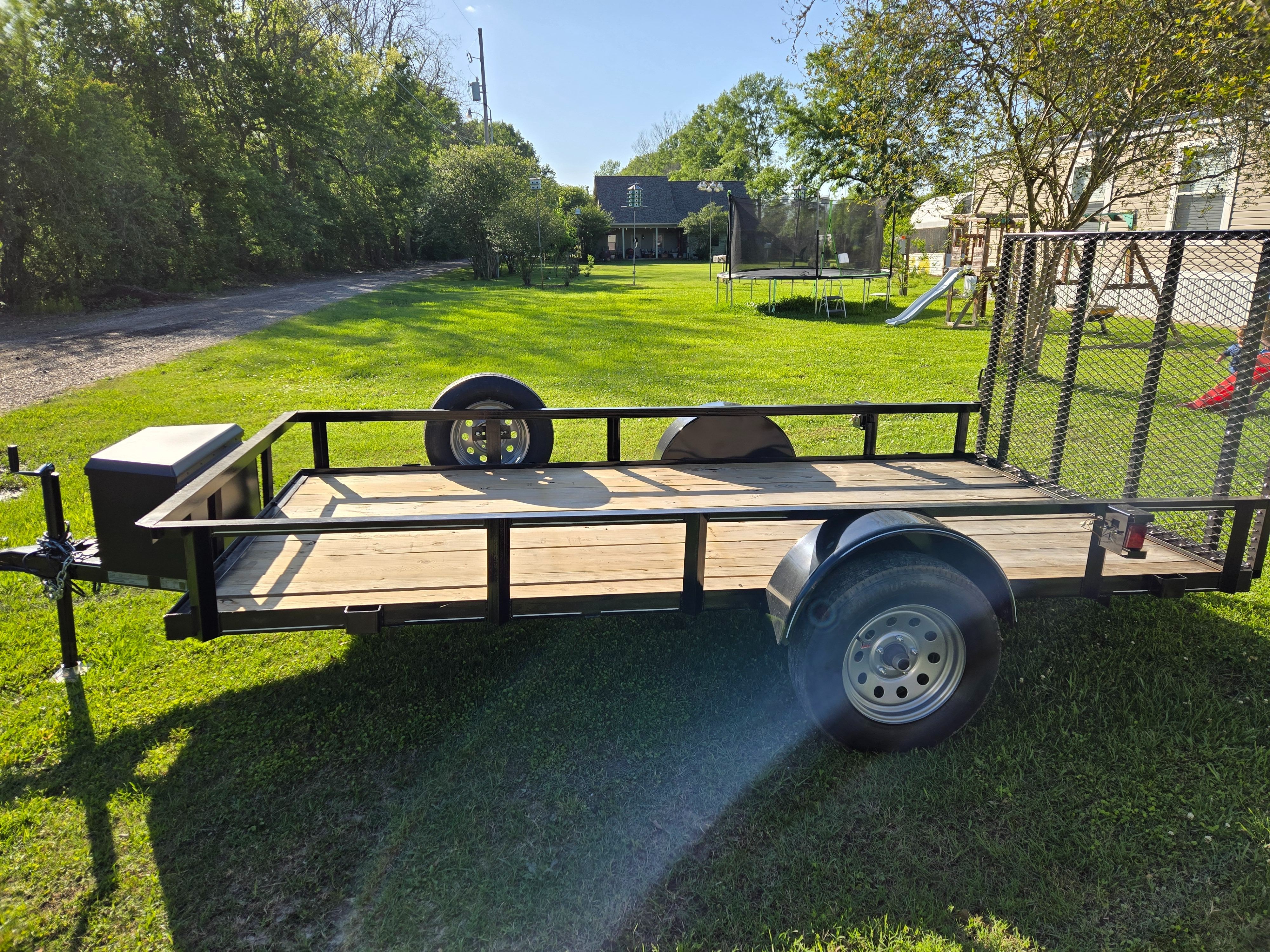 6x12 open utility trailer with ramp gate — available for rent in Addis, LA